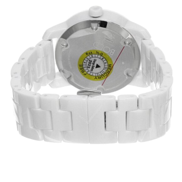 MOVADO BOLD 3600534 WHITE CRYSTAL SUNBURST DIAL CERAMIC BRACELET WOMENS WATCH main image 2